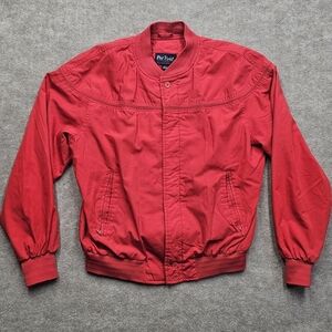 Vintage Par Four Sportswear 80s Red Bomber Jacket – Size Large